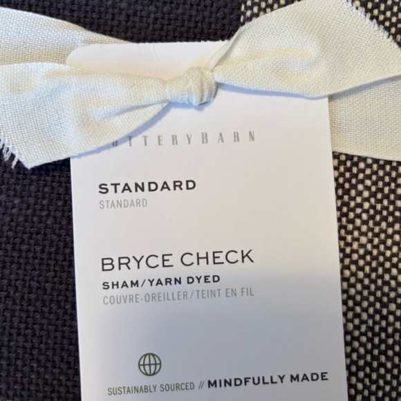 Pottery Barn Black and Cream Buffalo Check Pillow Sham - Picture 2 of 6